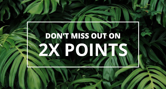DON'T MISS OUT ON 2X POINTS