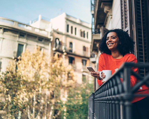 A woman spending time in Barcelona in the fall.