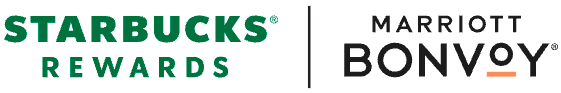 Starbucks Rewards and Marriott Bonvoy partnership logo.