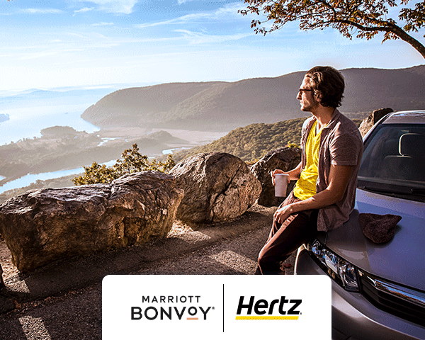Links to Marriott Bonvoy and Hertz partner landing page.