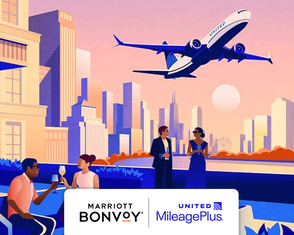 Links to Marriott Bonvoy and United MileagePlus partner landing page.