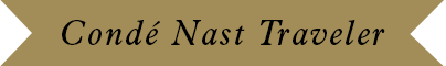 Gold banner with the text 'Conde Nast Traveller'