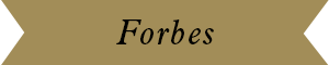 Gold banner with the text 'Forbes'
