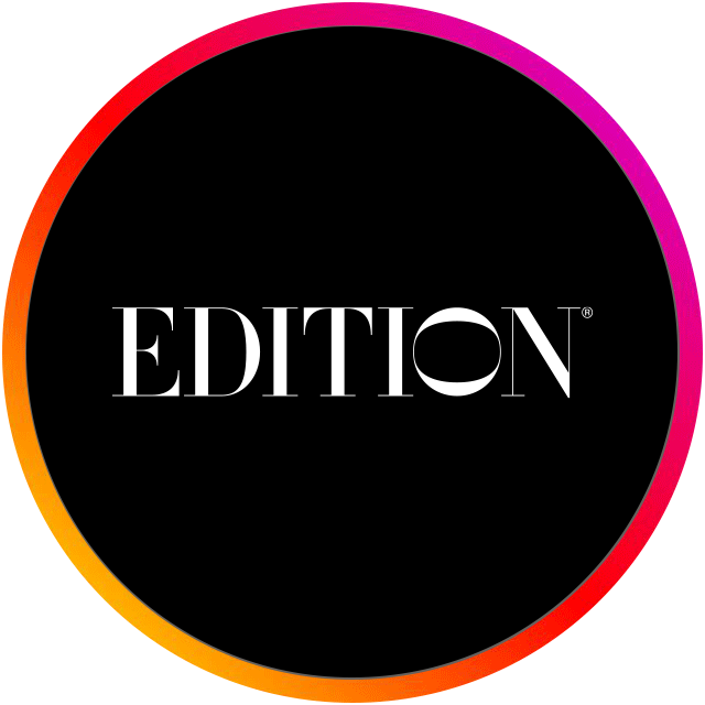 Instagram-style icon with a gradient border featuring the EDITION logo.