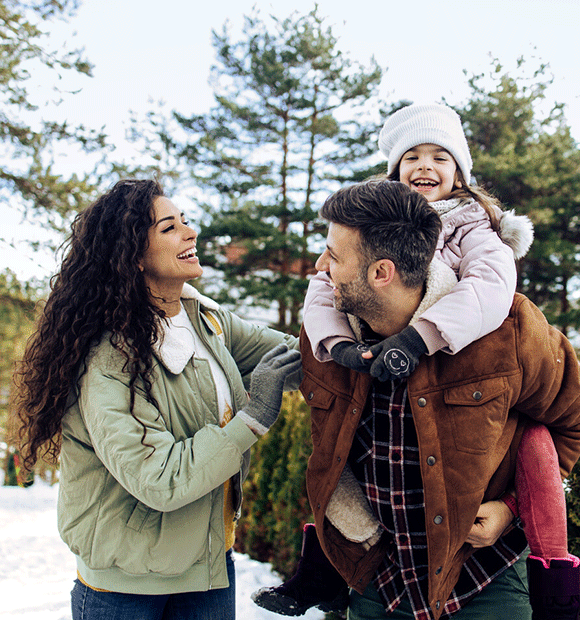 A family enjoying a winter day.