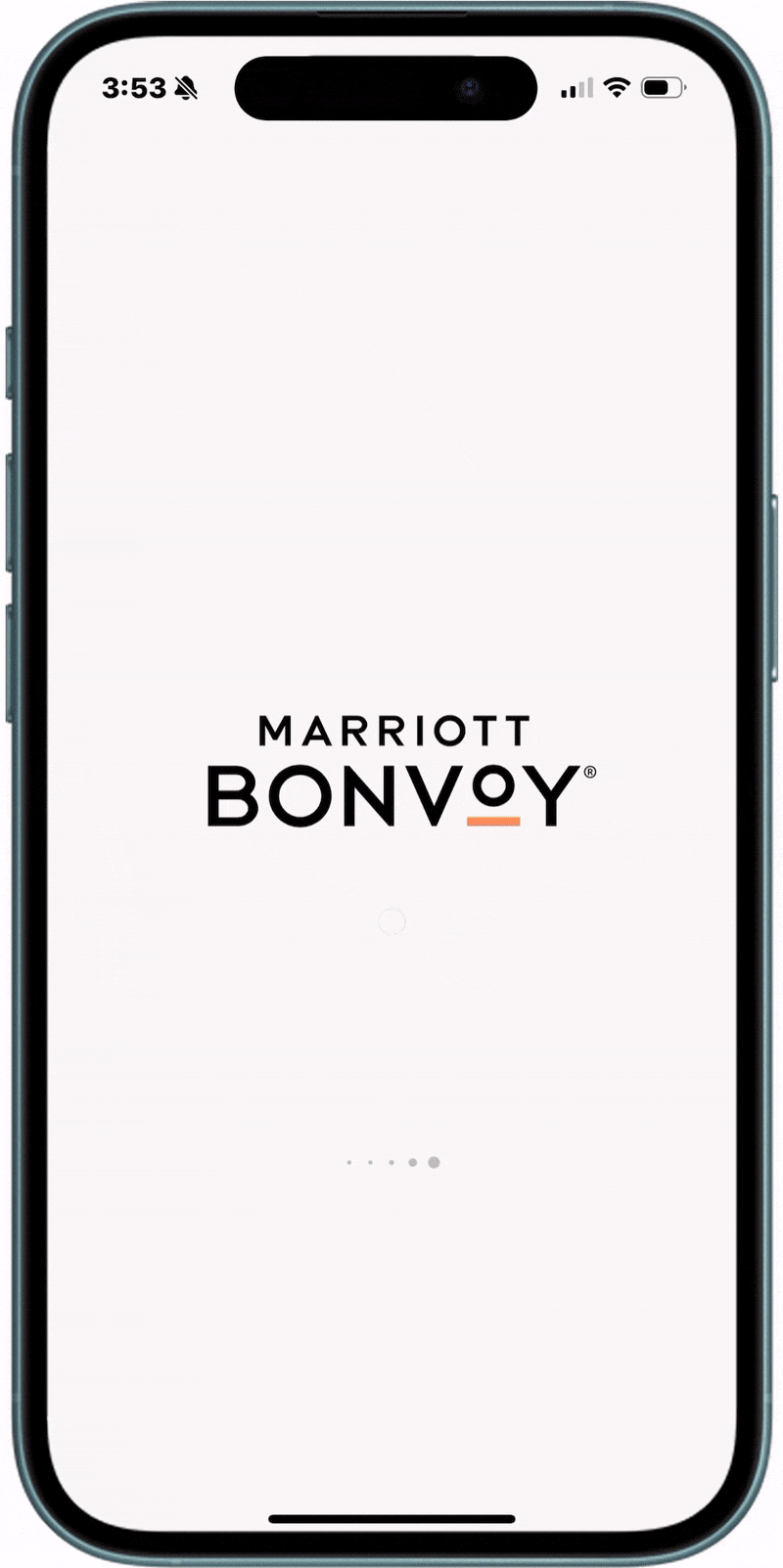 Animation of the Marriott Bonvoy App home page.
