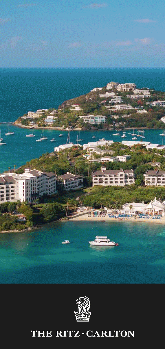 Animation showcasing property and lifestyle imagery from The Ritz-Carlton, St. Thomas.
