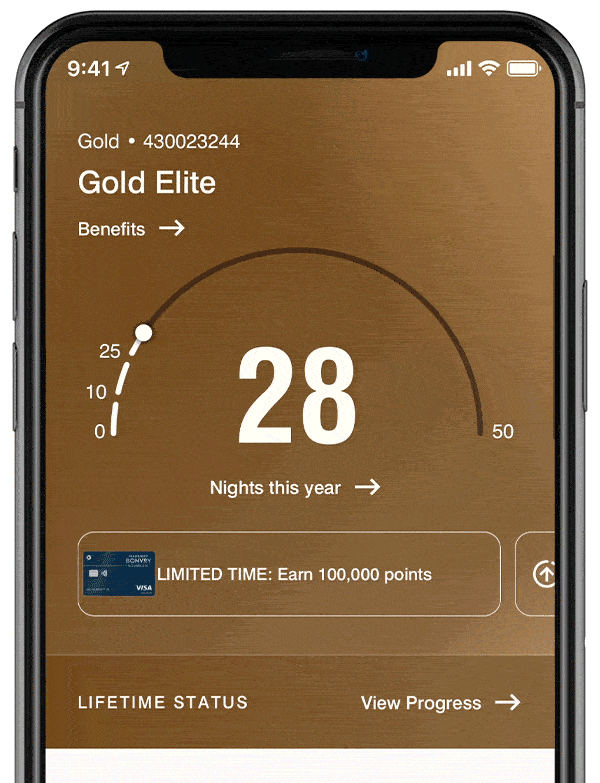 Animation of the Marriott Bonvoy Mobile App.