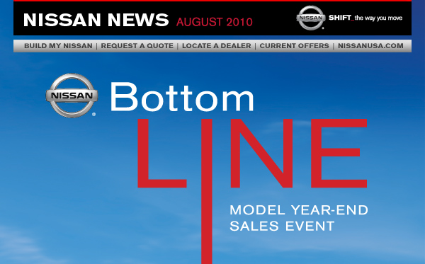 Nissan Bottom Line Model Year-End Sales Event