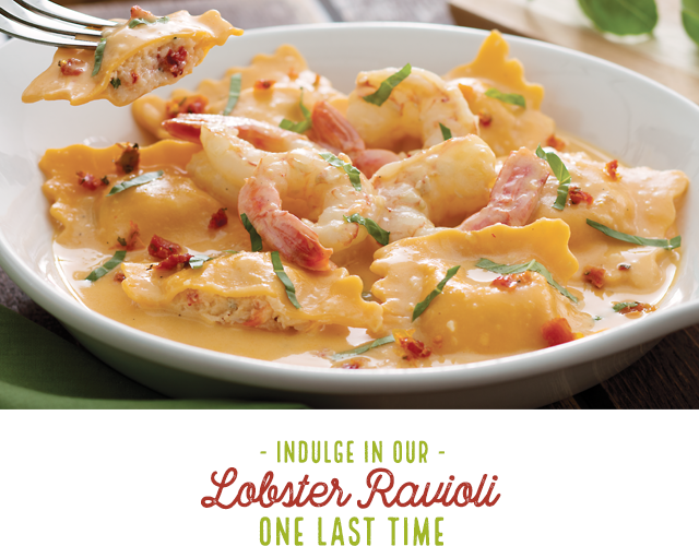 Indulge in our Lobster Ravioli one last time