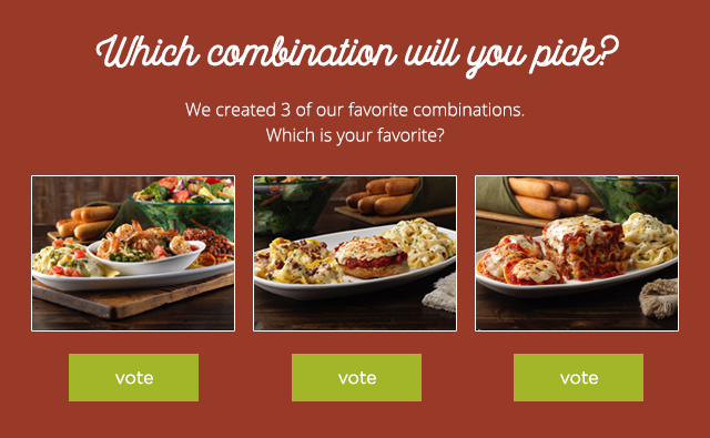 Which combination will you pick? We created 3 of our favorite combinations. Which is your favorite? Vote