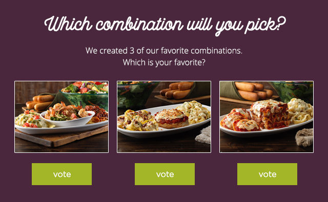 Which combination will you pick? We created 3 of our favorite combinations. Which is your favorite? Vote