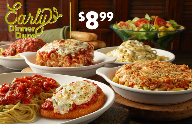 Early Dinner Duos $8.99 | Monday-Thursday From 3-5 p.m.