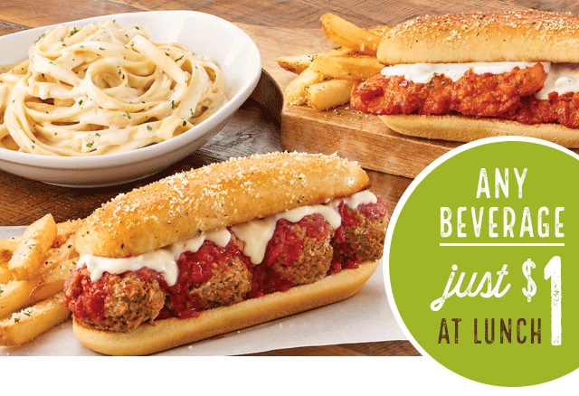 Any beverage just $1 with a lunch entrée