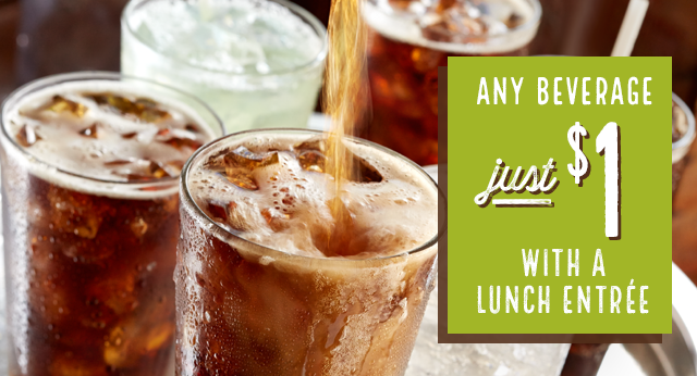 Any beverage just $1 with a lunch entrée
