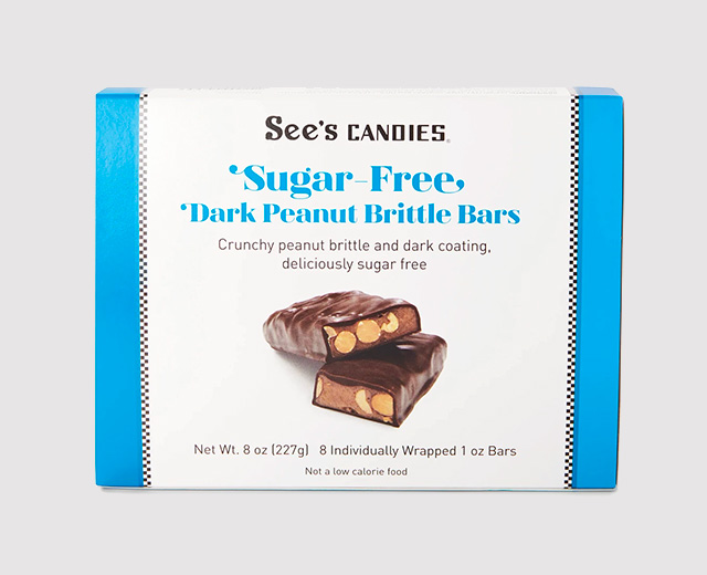 Sugar Free Dark Peanut Brittle Bars