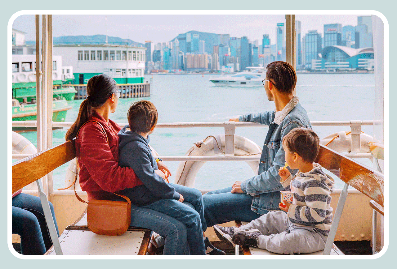 Families enjoying their summer vacation.