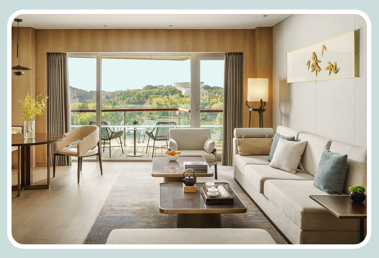 Animation of familes and a suite at The Yuluxe Sheshan, Shanghai, A Tribute Portfolio Hotel, China.