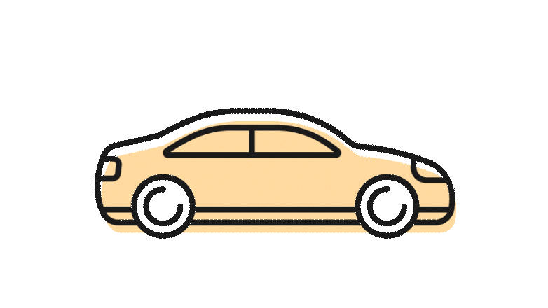 Animated car illustration.