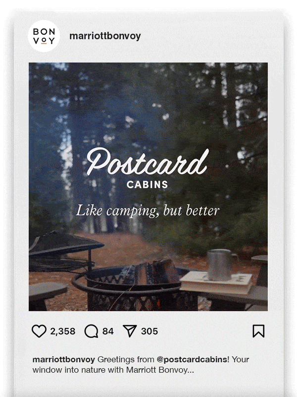 Postcard Cabins feature on IG.