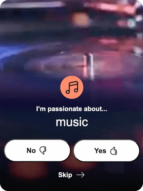 Animated gif of the different choices for Passions.