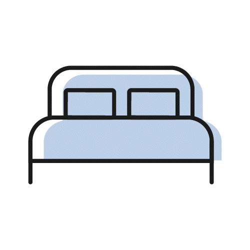 Icon of a bed.
