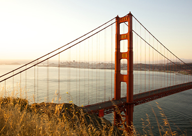 View of the Golden Gate Bridge in San Francisco, California.