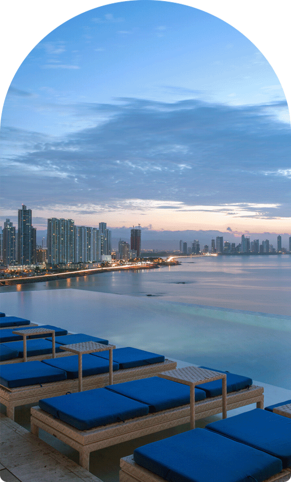 Animated GIF of the skyline and pool at JW Marriott Panama.