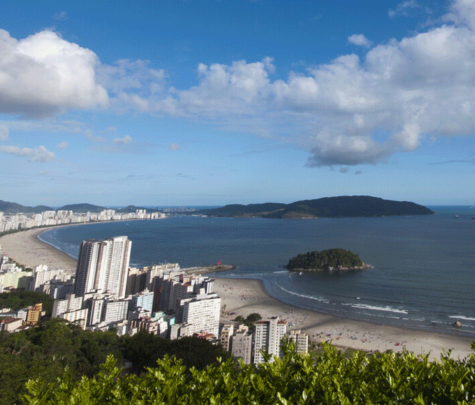 Animated GIF of a pool and beach view in Brazil.