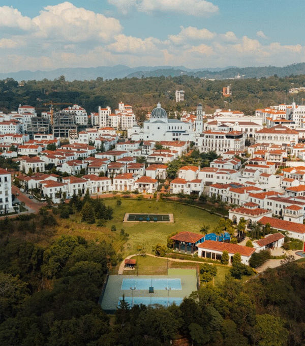 Animated GIF of the lobby and exterior of AC Hotel Guatemala City.
