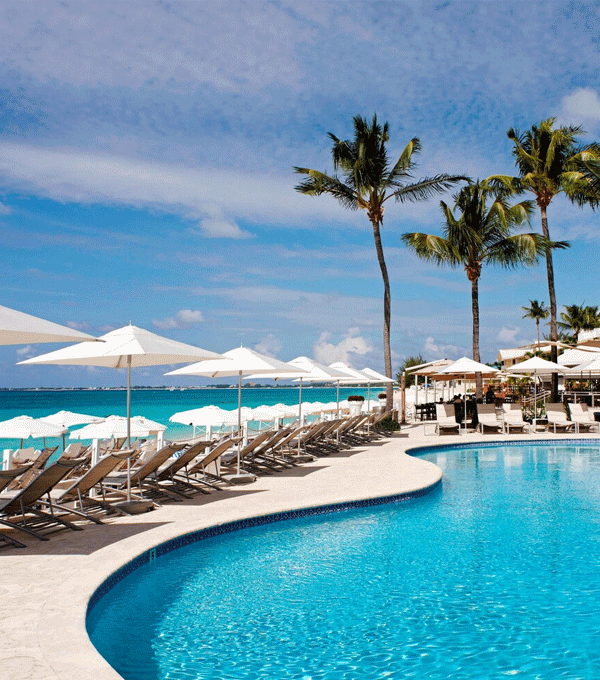 Animated GIF of a woman snorkeling and the pool at Grand Cayman Marriott Resort.