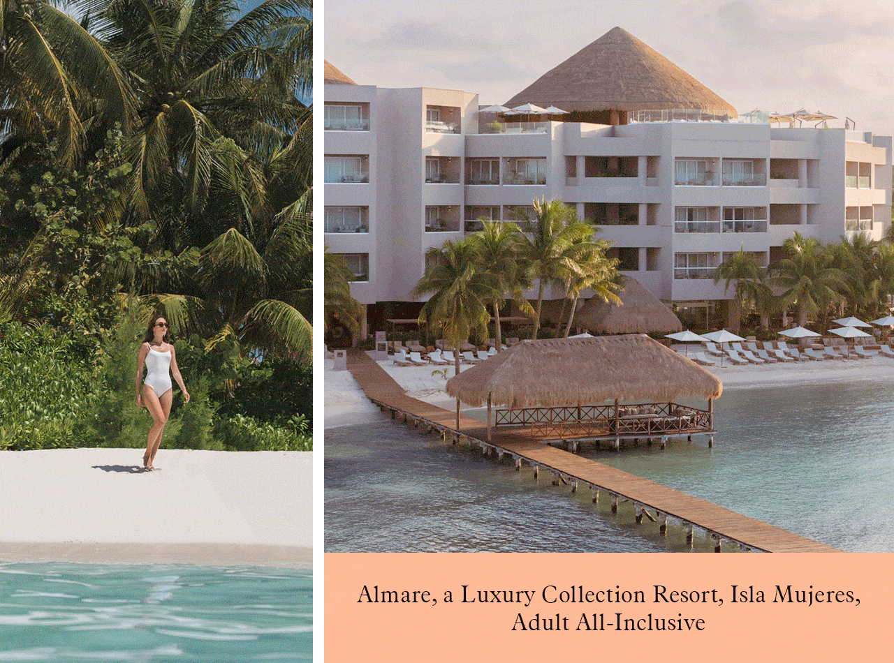 Animated hero gif featuring Almare, a Luxury Collection Resort, Isla Mujeres, Adult All-Inclusive, Marriott Miches Beach, An All-Inclusive Resort, and Waves Resort & Spa, An Autograph Collection All-Inclusive Resort. 