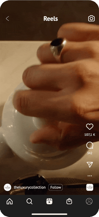 Animated gif of an instagram post with an image carousel.