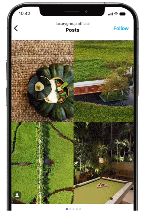 Animated gif of an instagram post with an image carousel.