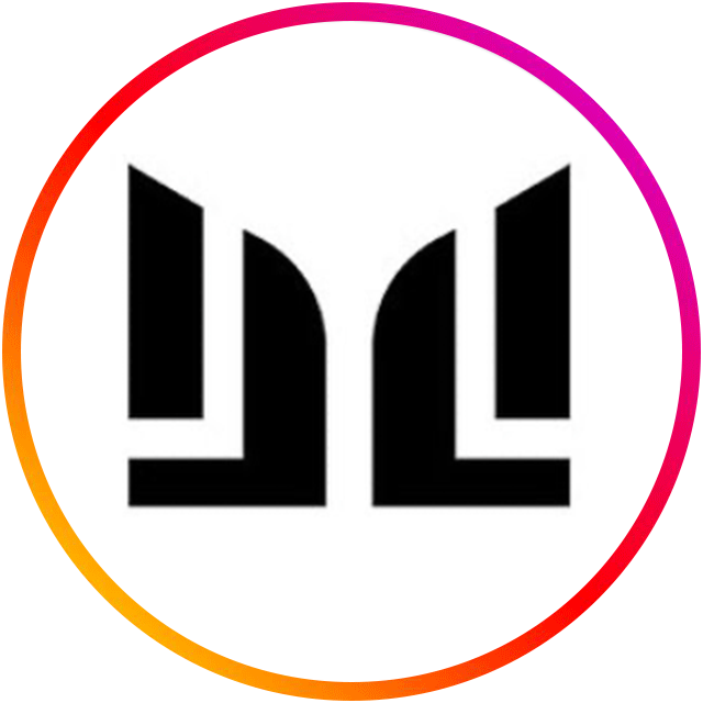 Instagram-style icon with a gradient border featuring the Luxury Group logo.