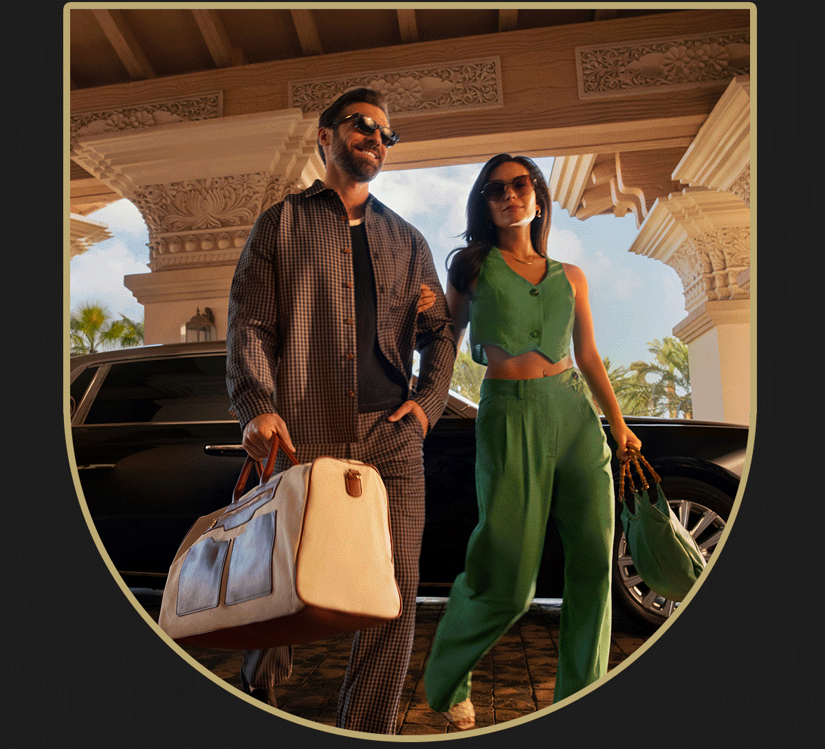 Animation of people enjoying a stay in Las Vegas at MGM Collection properties.