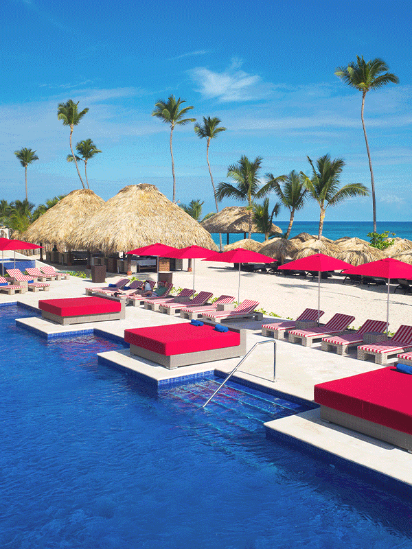 View of the beach and pool at Royalton Bavaro, An Autograph Collection All-Inclusive Resort & Casino.