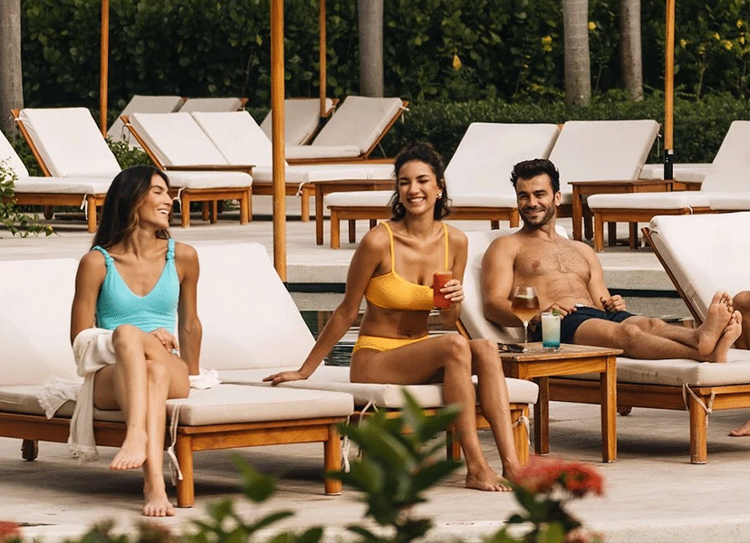 Friends enjoying a stay at an all-inclusive resort.