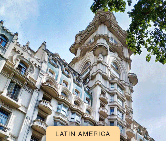 Animation showcasing iconic architecture in Buenos Aires.