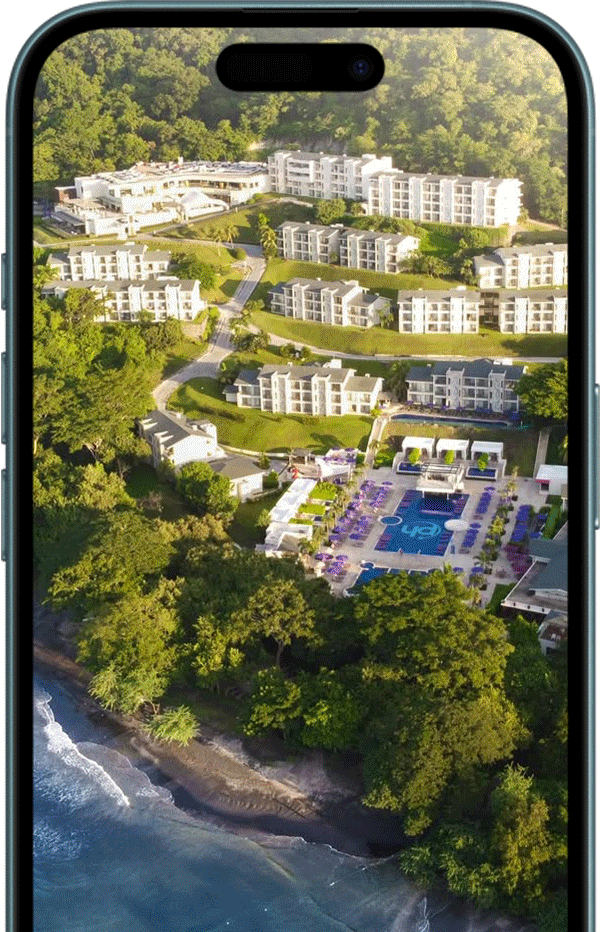 Animation featuring property and food-and-beverage imagery from Planet Hollywood Costa Rica by Royalton, An Autograph Collection All-Inclusive Resort.